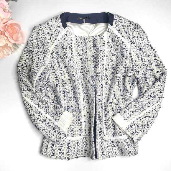 Elie Tahari Jackets & Blazers - Elie Tahari Navy Tweed Jacket